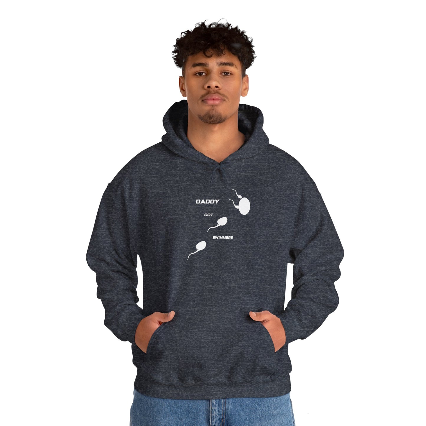 "'Daddy got Swimmers"  Heavy Blend™ Hooded Sweatshirt